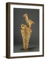 Asante Royal Umbrella Finial Depiciting a Bird and its Young, from Ghana (Gilt Wood)-African-Framed Giclee Print