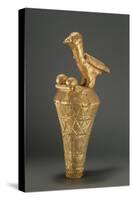 Asante Royal Umbrella Finial Depiciting a Bird and its Young, from Ghana (Gilt Wood)-African-Stretched Canvas