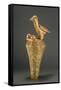Asante Royal Umbrella Finial Depiciting a Bird and its Young, from Ghana (Gilt Wood)-African-Framed Stretched Canvas