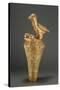 Asante Royal Umbrella Finial Depiciting a Bird and its Young, from Ghana (Gilt Wood)-African-Stretched Canvas