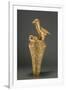 Asante Royal Umbrella Finial Depiciting a Bird and its Young, from Ghana (Gilt Wood)-African-Framed Giclee Print