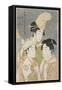 Asazuma-Bune, Fan-Seller, and Poetic Epithets, 1793-Kitagawa Utamaro-Framed Stretched Canvas