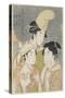 Asazuma-Bune, Fan-Seller, and Poetic Epithets, 1793-Kitagawa Utamaro-Stretched Canvas