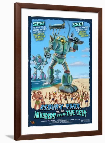 Asbury Park, New Jersey - Invaders from the Deep-Lantern Press-Framed Art Print