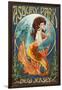 Asbury Park, New Jersey - Mermaid-Lantern Press-Framed Art Print