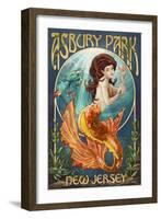 Asbury Park, New Jersey - Mermaid-Lantern Press-Framed Art Print