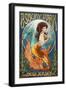 Asbury Park, New Jersey - Mermaid-Lantern Press-Framed Art Print