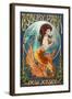 Asbury Park, New Jersey - Mermaid-Lantern Press-Framed Art Print