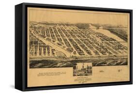 Asbury Park, New Jersey - Panoramic Map-Lantern Press-Framed Stretched Canvas