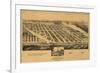 Asbury Park, New Jersey - Panoramic Map-Lantern Press-Framed Premium Giclee Print