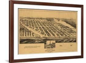 Asbury Park, New Jersey - Panoramic Map-Lantern Press-Framed Premium Giclee Print