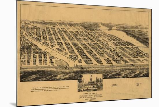 Asbury Park, New Jersey - Panoramic Map-Lantern Press-Mounted Premium Giclee Print