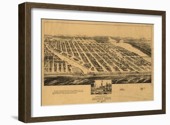 Asbury Park, New Jersey - Panoramic Map-Lantern Press-Framed Art Print