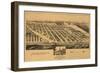 Asbury Park, New Jersey - Panoramic Map-Lantern Press-Framed Art Print