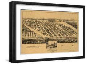 Asbury Park, New Jersey - Panoramic Map-Lantern Press-Framed Art Print