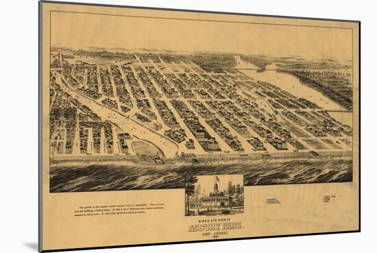 Asbury Park, New Jersey - Panoramic Map-Lantern Press-Mounted Art Print