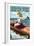 Asbury Park, New Jersey - Pinup Girl Boating-Lantern Press-Framed Art Print