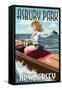 Asbury Park, New Jersey - Pinup Girl Boating-Lantern Press-Framed Stretched Canvas