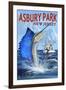 Asbury Park, New Jersey - Sailfish Deep Sea Fishing-Lantern Press-Framed Art Print