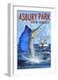 Asbury Park, New Jersey - Sailfish Deep Sea Fishing-Lantern Press-Framed Art Print