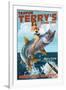 Asbury Park, New Jersey - Tarpon Fishing Pinup Girl-Lantern Press-Framed Art Print