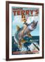 Asbury Park, New Jersey - Tarpon Fishing Pinup Girl-Lantern Press-Framed Art Print