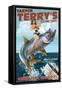 Asbury Park, New Jersey - Tarpon Fishing Pinup Girl-Lantern Press-Framed Stretched Canvas