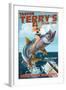 Asbury Park, New Jersey - Tarpon Fishing Pinup Girl-Lantern Press-Framed Art Print