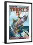 Asbury Park, New Jersey - Tarpon Fishing Pinup Girl-Lantern Press-Framed Art Print