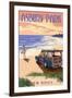Asbury Park, New Jersey - Woody on the Beach-Lantern Press-Framed Art Print