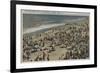 Asbury Park, NJ - Bathing Scene from Boardwalk-Lantern Press-Framed Premium Giclee Print