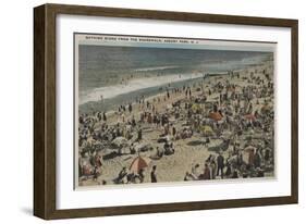 Asbury Park, NJ - Bathing Scene from Boardwalk-Lantern Press-Framed Art Print