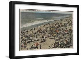 Asbury Park, NJ - Bathing Scene from Boardwalk-Lantern Press-Framed Art Print