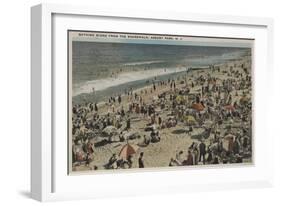 Asbury Park, NJ - Bathing Scene from Boardwalk-Lantern Press-Framed Art Print