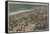 Asbury Park, NJ - Bathing Scene from Boardwalk-Lantern Press-Framed Stretched Canvas