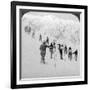 Ascending a Steep Snowfield, Stevens Glacier, Mount Rainier, Washington, USA-Underwood & Underwood-Framed Photographic Print