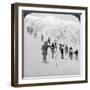 Ascending a Steep Snowfield, Stevens Glacier, Mount Rainier, Washington, USA-Underwood & Underwood-Framed Photographic Print