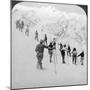 Ascending a Steep Snowfield, Stevens Glacier, Mount Rainier, Washington, USA-Underwood & Underwood-Mounted Photographic Print