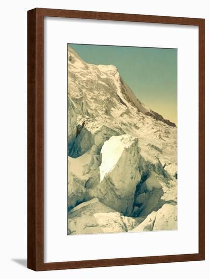 Ascension Du Mont Blanc, Chamonix Valley in France, C.1890-C.1900-null-Framed Giclee Print