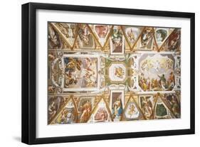 Ascension of Christ and Assumption of Virgin, Figures of Saints, Angels and Small Biblical Scenes-null-Framed Giclee Print