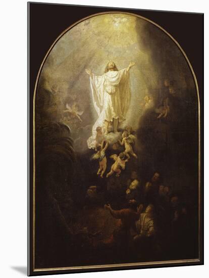 Ascension of Christ-Rembrandt van Rijn-Mounted Giclee Print