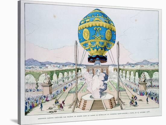 Ascent in Captive Hot Air Balloon Made by Pilatre De Rozier, Paris, October 1783-null-Stretched Canvas