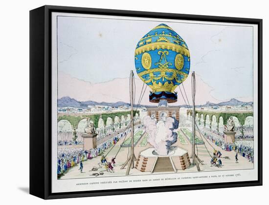 Ascent in Captive Hot Air Balloon Made by Pilatre De Rozier, Paris, October 1783-null-Framed Stretched Canvas