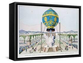 Ascent in Captive Hot Air Balloon Made by Pilatre De Rozier, Paris, October 1783-null-Framed Stretched Canvas