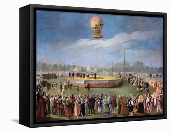 Ascent of a Balloon at the Court of Charles IV-Antonio Carnicero-Framed Stretched Canvas