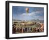 Ascent of a Balloon at the Court of Charles IV-Antonio Carnicero-Framed Giclee Print