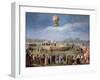 Ascent of a Balloon at the Court of Charles IV-Antonio Carnicero-Framed Giclee Print
