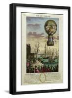 Ascent of a 'Mongolfiere' Hot Air Balloon at Calais in 1785-null-Framed Giclee Print