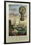 Ascent of a 'Mongolfiere' Hot Air Balloon at Calais in 1785-null-Framed Giclee Print