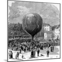 Ascent of Leon Montgolfier in Hot Air Balloon-null-Mounted Photographic Print
